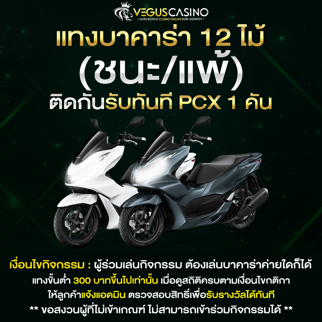 BOSS89 แทงบาคาร่า ถูกหรือผิด 12 ไม้ติดรับ pcx 1 คัน